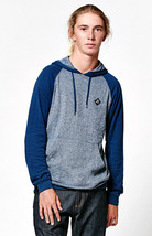 RVCA McCoy Hooded Long Sleeve Shirt HOODIE HENLEY NEW BLUE - $39.99