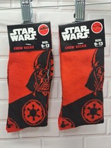 2 Pair, Disney Star Wars Darth Vader Novelty Crew Socks 9-13, NWT - $9.49