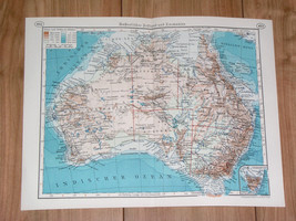 1937 Vintage Physical Map Of Australia - £20.05 GBP