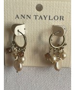 Ann Taylor Women&#39;s Bronze Tone  Hinged Hoop Chandelier Dangle  Earrings New - £8.21 GBP