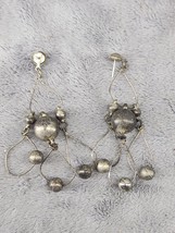 Pair Of Sterling Silver Ball Cha Cha Bead Dangle Earrings - Missing Backs! - $14.98