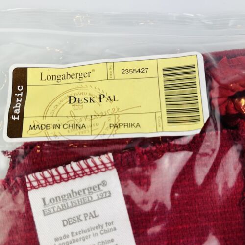 Longaberger Desk Pal Basket LINER Paprika Red, Fabric Liner, New In Package - $4.99