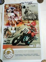 2008 MOTOCYCLE HALL MUSEUM INDUCTION POSTER SIGNED 7 BEALS HUFFMAN HARDE... - $29.55