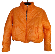 Pretty Little Thing Women&#39;s Orange Puffer Jacket, Pockets, Size 8 - £19.61 GBP