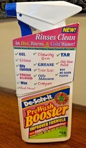 Vintage De-Solv-it Prewash Booster Laundry Stain Remover 12 Oz Nos 1997 - £19.30 GBP