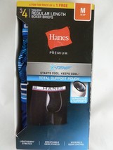 Hanes Men&#39;s 4-Pack Boxer Briefs X-Temp Cotton No Ride Up FreshIQ Assorted Colors - £13.35 GBP