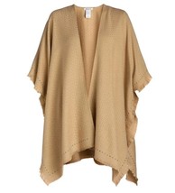 Pioneer Woman Studded Trim Fashion Cover-Up RUANA Layering Piece WHEAT GOLD - $37.40