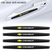 Brand New 4PCS Chevrolet Real Carbon Fiber Anti Scratch Badge Car Door Handle Co - £15.73 GBP