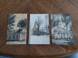 3 Early 1900s Fryeburg Maine First Congressional Church Postcard REAL PH... - £11.08 GBP