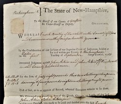 1785 Antique Legal Dispute Haverhill Ma Bradley Wentworth Nh Aiken - £69.78 GBP