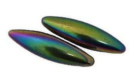 (set of 2) 60mm Rainbow Magnetic Hematite Oval - £15.86 GBP