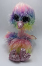 Ty Beanie Boos Asha The Rainbow Ostrich 2019  Glitter Eyes - $16.19