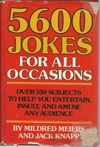 5600 Jokes For All Occasions by Mildred Meiers and Jack Knapp Hardcover Book - $1.99