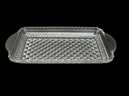 Anchor Hocking Wexford Glass Relish Tray Diamond Pattern w/ Handles Rectangle - £9.76 GBP