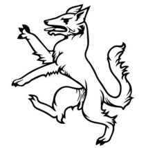 Dog Heraldic #2 Fox sticker VINYL DECAL Medieval Renaissance Heraldry Armorial - £7.59 GBP
