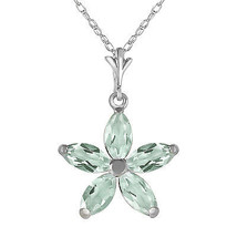 1.4 CTW 14K Solid White gold fine Shall Be Again Green Amethyst Necklace... - $164.29