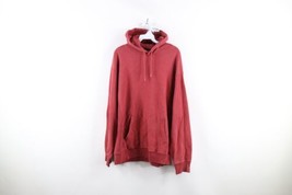 Vintage Gap Mens Medium Faded Blank Heavyweight Hoodie Sweatshirt Red Cotton - £55.22 GBP