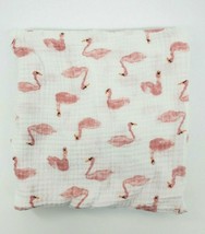 Aden + Anais Swan Baby Blanket Pink White Muslin Swaddle Swans Security B44 - £13.33 GBP