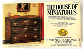 House of Miniatures Kit #40011 1:12 Chippendale 3 Drawer Chest Circa 175... - $19.34