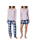 Eddie Bauer 3-Piece Waffle Fleece Pajamas Set Purple/Blue Women&#39;s Sz XL-... - $23.14