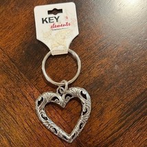 Key Elements Filigree Scroll Heart Key Chain Holder NWT - $9.80