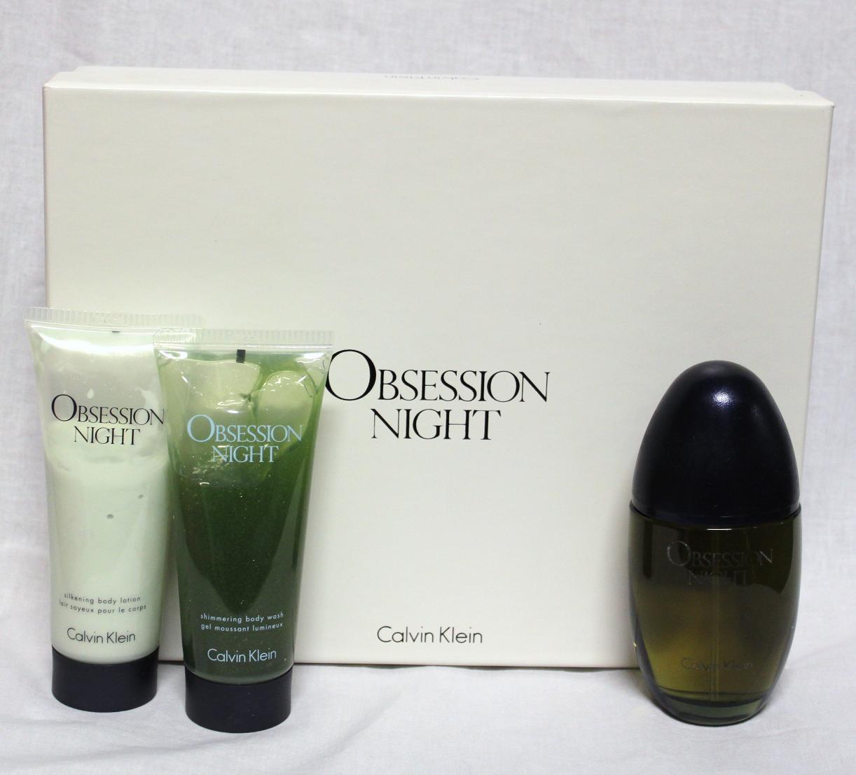 OBSESSION NIGHT by CALVIN KLEIN 3-pcs Set FOR WOMEN 3.4 fl.oz / 100 ml EDP, RARE - $65.00