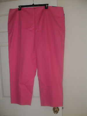 Investments II New Pink Cotton Secret Support Trouser Ankle Pants Plus  20W - $17.98