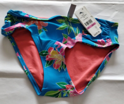 Tommy Bahama Azure Blue Sun Lilies Side Shirred Hi Waist Size XXS/TTP - £16.76 GBP