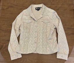 Christine Alexander Jacket Womens XL Gold Swarovski Crystals Studs - $45.04