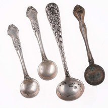 Antique Sterling salt spoon lot - $64.35