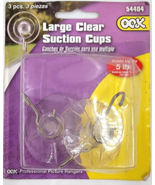 OOK Clear Plastic Non-Porous Suction Cup Hook Hangers Large 3 Pack - £6.24 GBP