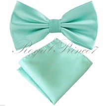 Men&#39;s Solid Butterfly Design Pre-tied Bow tie and Hanky Set Wedding Part... - £9.28 GBP