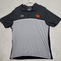 Under Armour Men&#39;s Polo Shirt Size 2XL XXL Black Gray Short Sleeve Casual Shirt - £13.55 GBP