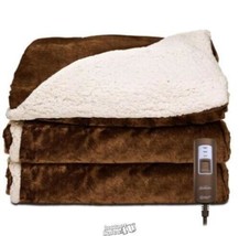 Sunbeam Royal Mink and Sherpa Electric Heated Throw in Sable - £83.26 GBP