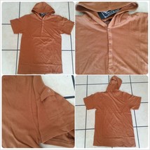  Rust Brown hoodie Jacket  Men&#39;s short sleeve short sleeve hoody shirt top M-2XL - £15.63 GBP