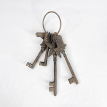4 Western Keys Keyring rustic brown Iron ring horse star boot horseshoe  - $13.97