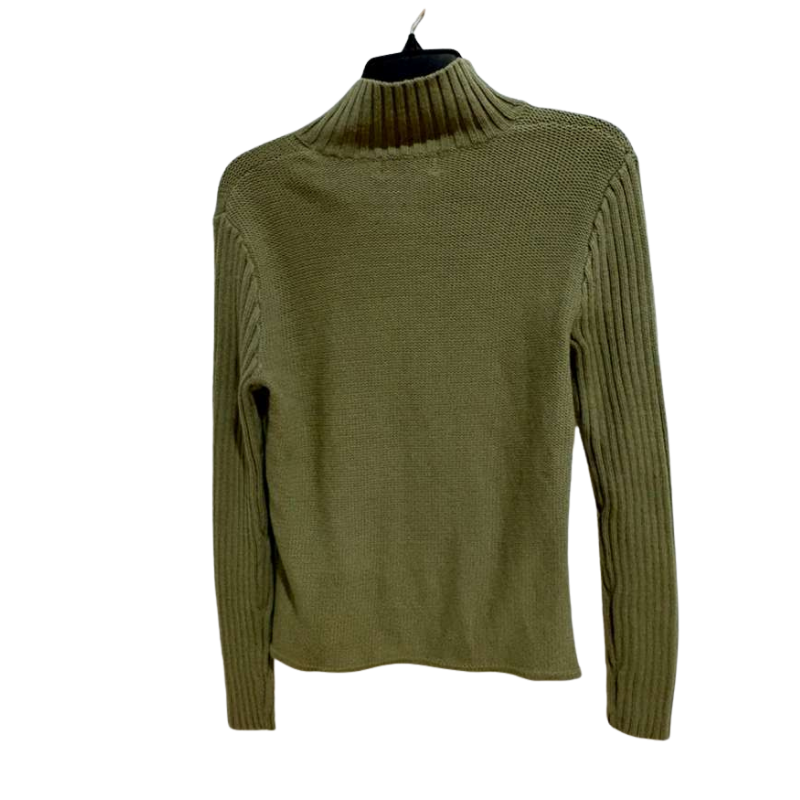 Metrostyle Olive Green Mock Neck Cable Knit Sweater Women’s Size M Item image 3