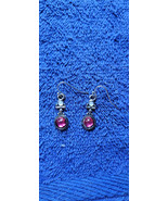 New &quot;Silver Tone&quot; Pierced Earrings &quot;Pink Stone&quot; Antique Looking Dressy D... - £11.87 GBP