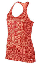 Nike Womens Get Fit Checker Top Size Small Color Sunset GLOW/LT CRIMSON/LT - £31.21 GBP