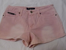 Womans Junior Sz 3  L.E.I. Pink Denim Shorty Shorts Soft Cotton Summer Fun Beach - £7.90 GBP