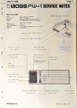 Boss PW-1 Rocker Wah Foot Pedal Original Roland / Boss Service Notes Manual 1980 - £31.31 GBP