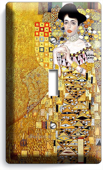 GUSTAV KLIMT ADELE BLOCH GOLD LEAF PAINTING SINGLE LIGHT SWITCH WALL PLATE COVER