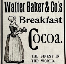 1904 Walter Baker Breakfast Cocoa Advertisement Chocolate Ephemera LGADYC2A - €17,25 EUR