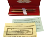 VTG Centennial Ball Point Pen &amp; Mechanical Pencil Set Gold Tone Red Box USA - £8.68 GBP
