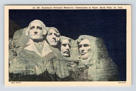 Mount Rushmore Monument Black Hills South Dakota SD UNP Linen Postcard M5 - £3.06 GBP