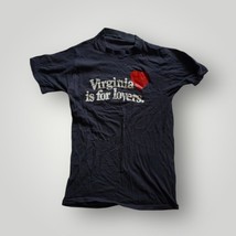 Paper Thin Single Stitch Navy Blue Virginia Is For Lovers Heart Shirt 1972 - £27.09 GBP