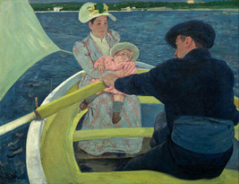 Mary Cassatt - The Boating Py repro Oil Painting Giclee Print Canvas - $11.29+