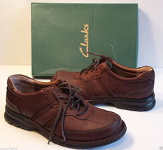 Clarks England Men Size 8.5 Brown Lea Bluejay Shoes - £86.36 GBP