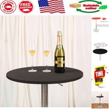 High-Quality A-Black Spandex Round Tablecloth - Machine Washable &amp; Durable - $420.73 MXN