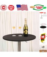 High-Quality A-Black Spandex Round Tablecloth - Machine Washable &amp; Durable - $420.73 MXN